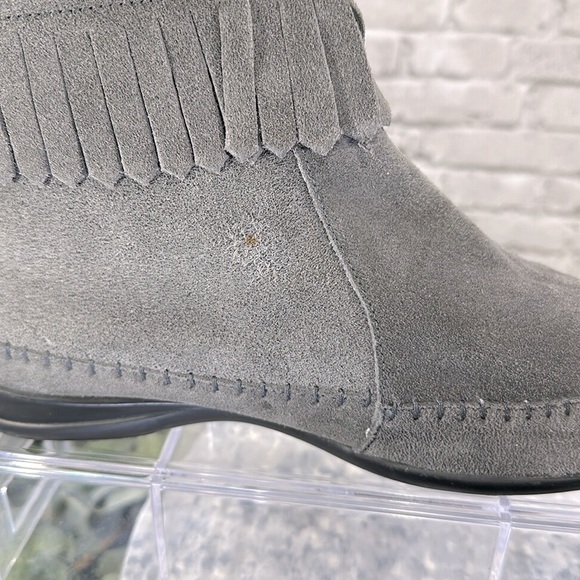 Comfort Ease by Blair - Gray Suede Moccasin Ankle Zip Booties WMS 6.5W🩶VGUC - Picture 8 of 15